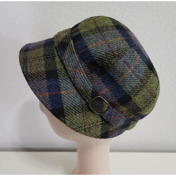 Mucros Weavers Flapper Hat Womens Medium Plaid Tweed Wool Irish Ireland - Picture 1 of 9